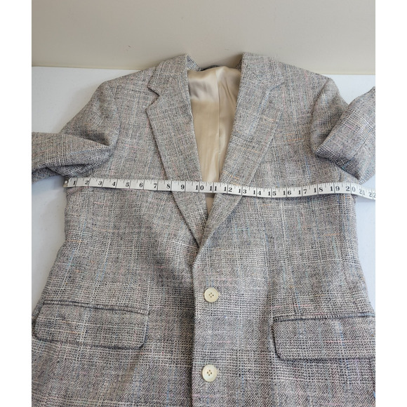 Imperial Haggar Sport Coat Suit Men's Size 42 Gray Blue 2-Button Tweed Formal - Picture 3 of 16